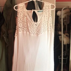 High and low maxi dress white